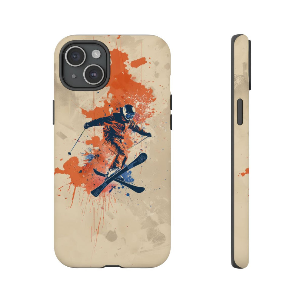 Skiër met Verfspatten