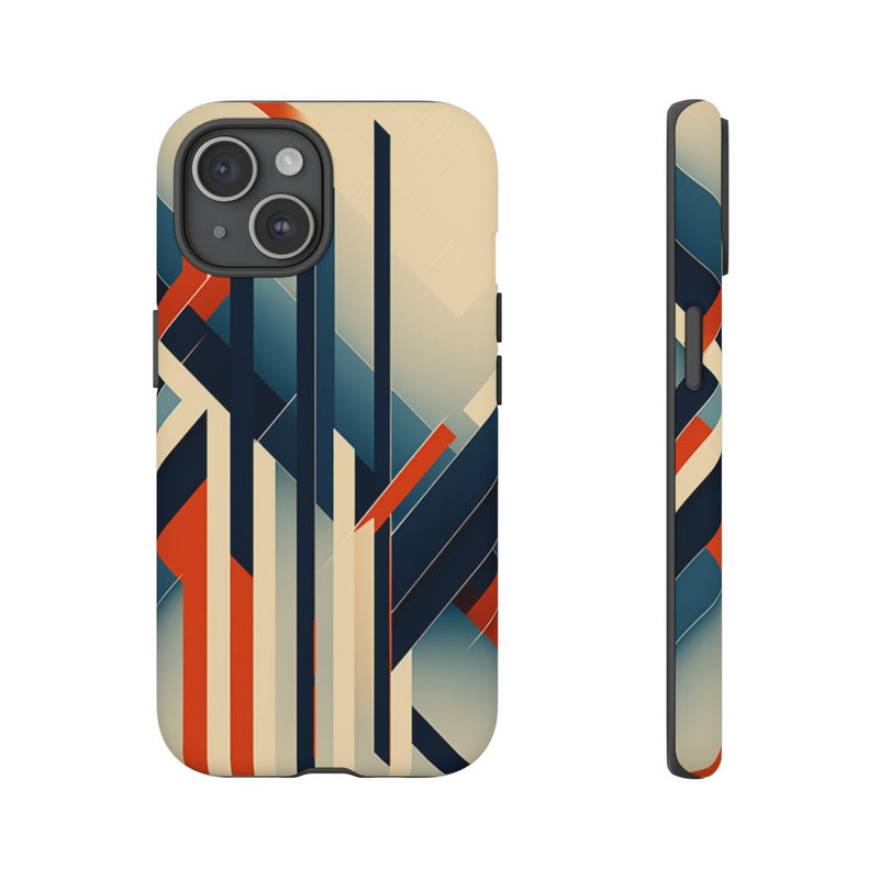 Geometrisch Abstracte Lijnen in Oranje en Blauw