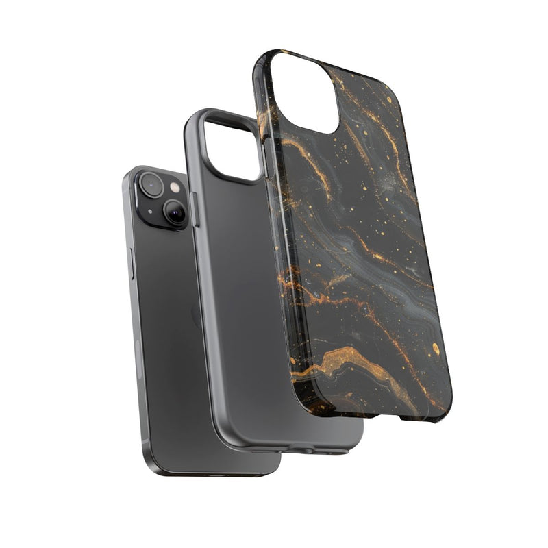 Zwart-Gouden Marmer Abstract Patroon