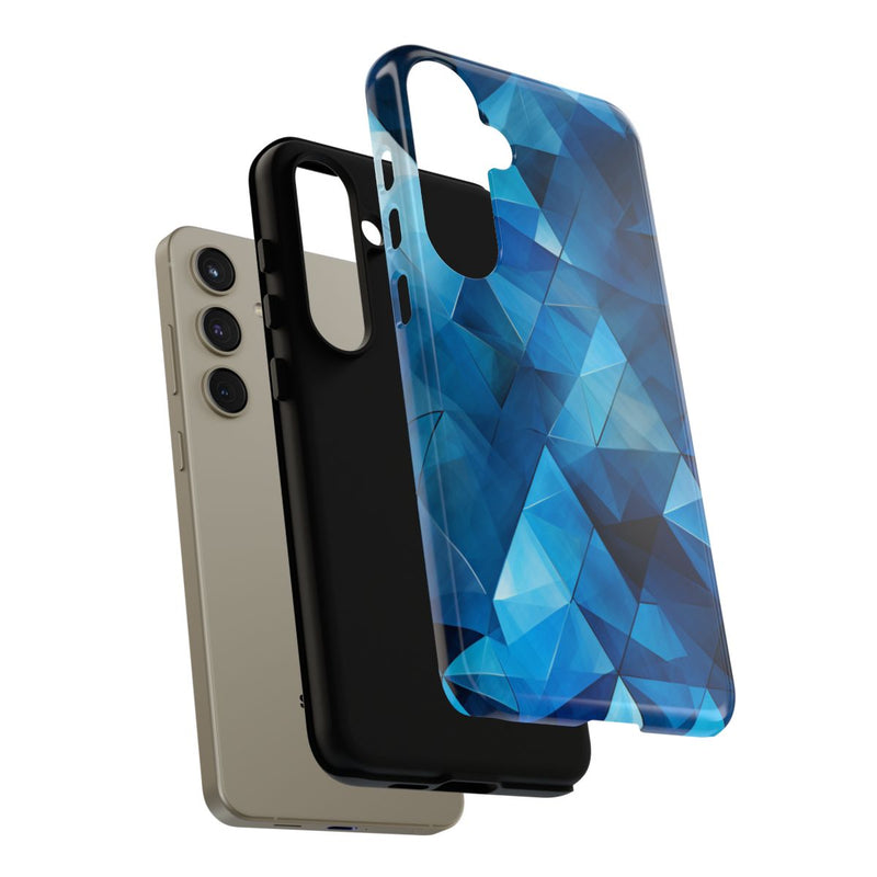 Blauw Geometrisch Driehoekenpatroon