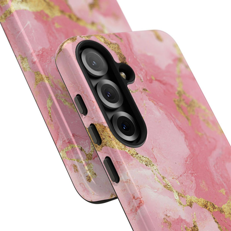 Roze en Gouden Marmerstructuur