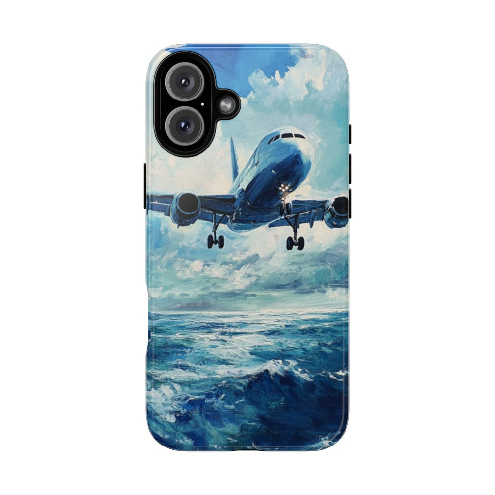 Vliegtuig Boven Oceaan Olieverfschilderij