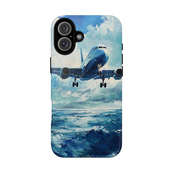 Vliegtuig Boven Oceaan Olieverfschilderij