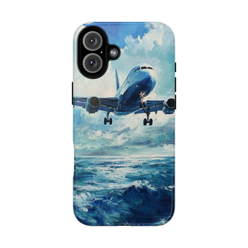 Vliegtuig Boven Oceaan Olieverfschilderij