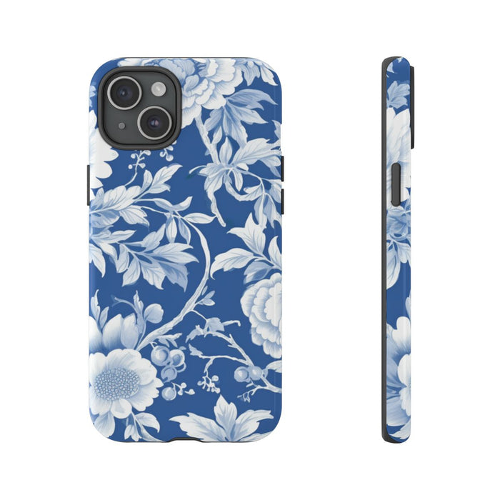 Blauw-Wit Bloemenpatroon