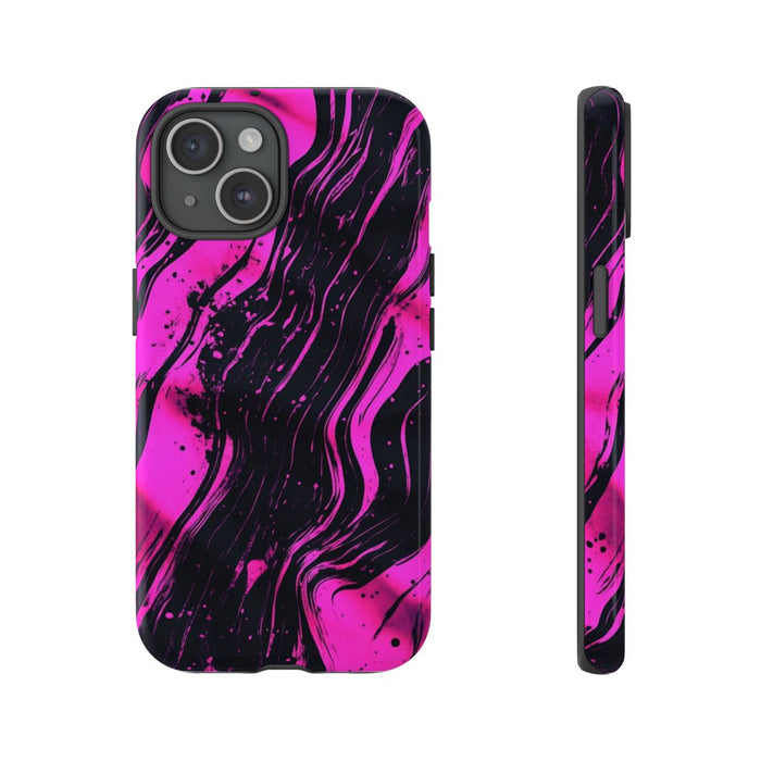 Neonroze en Zwart Abstract Patroon