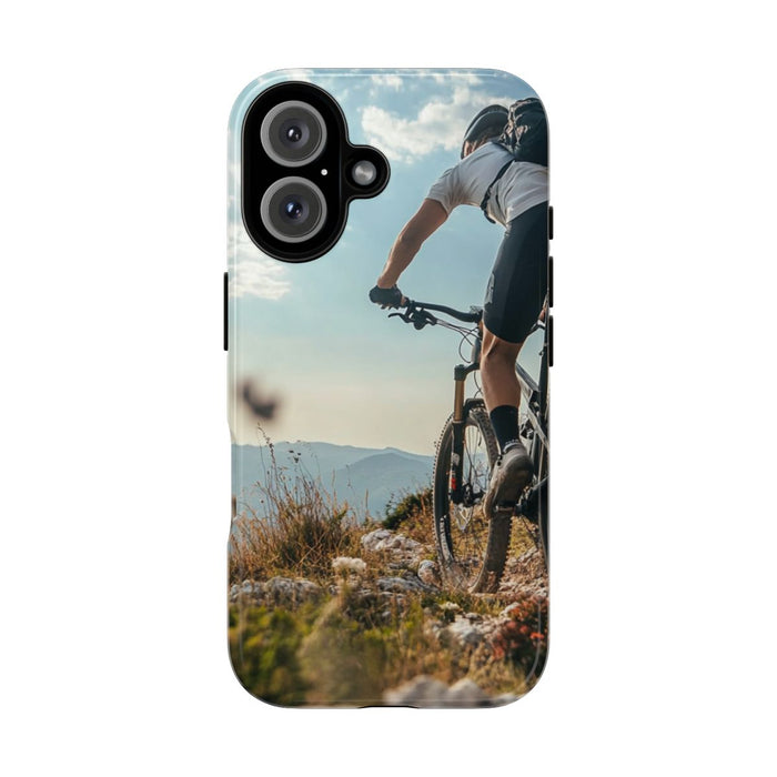 Mountainbiker op Rotsachtig Pad