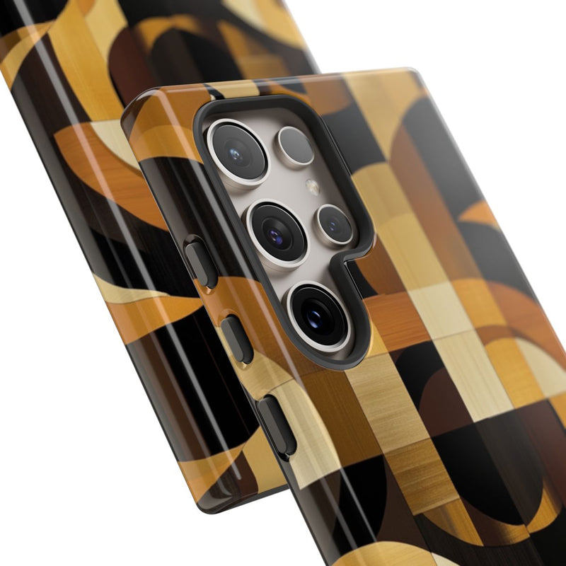 Geometrisch Bruin-Goud Art Deco Patroon