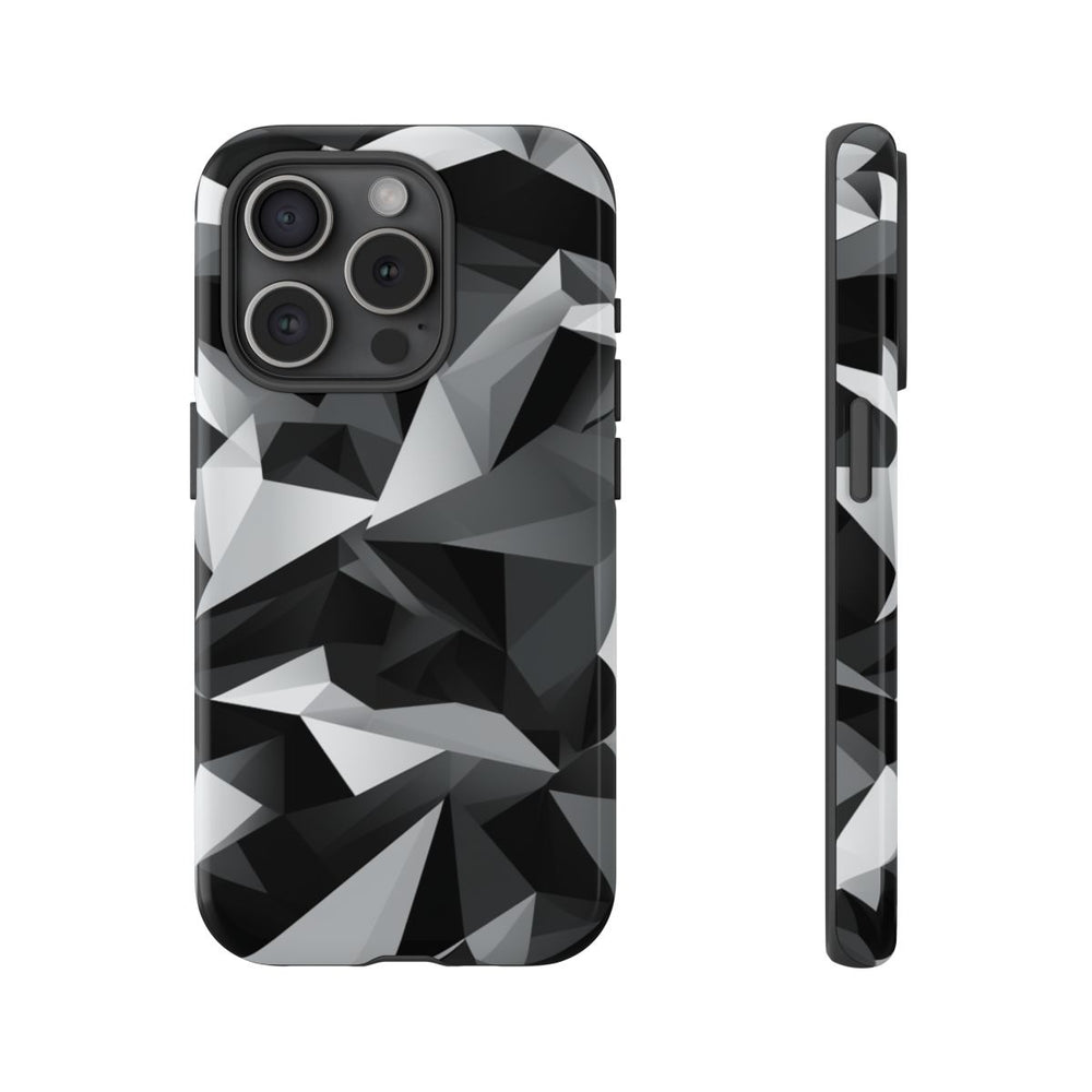 Zwart-Grijs Geometrisch Abstract Patroon