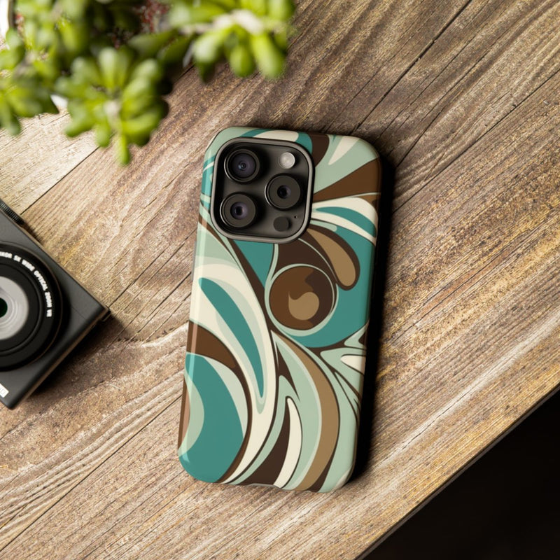 Abstracte Swirl in Teal en Bruin