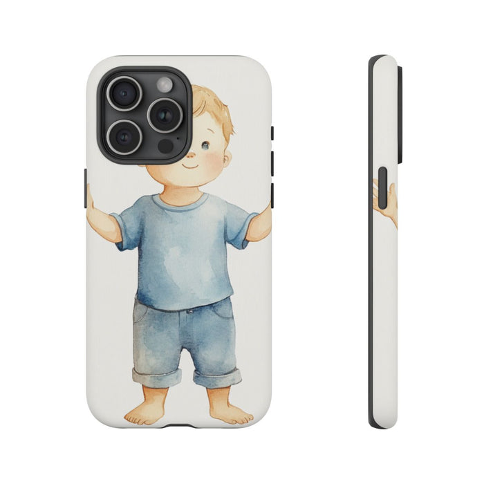 Aquarel Babyjongen met Opgeheven Handen