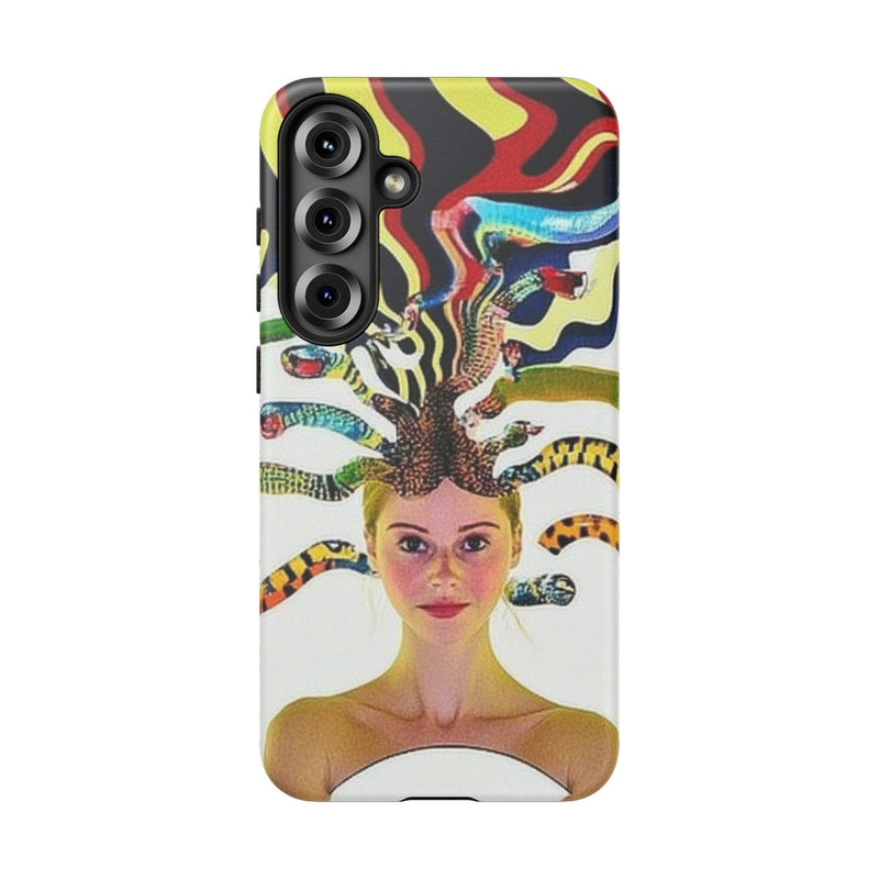 Surrealistisch Portret met Kleurrijke Slangen als Haar