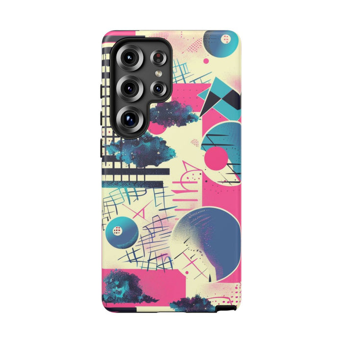 Abstract Geometrisch Patroon in Roze en Blauw