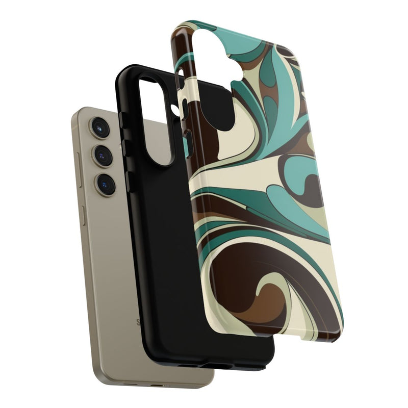 Abstracte Swirl in Teal en Bruin