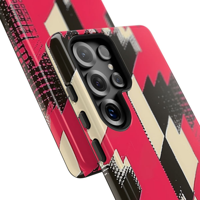 Roze en Zwart Pied-de-Poule Patroon