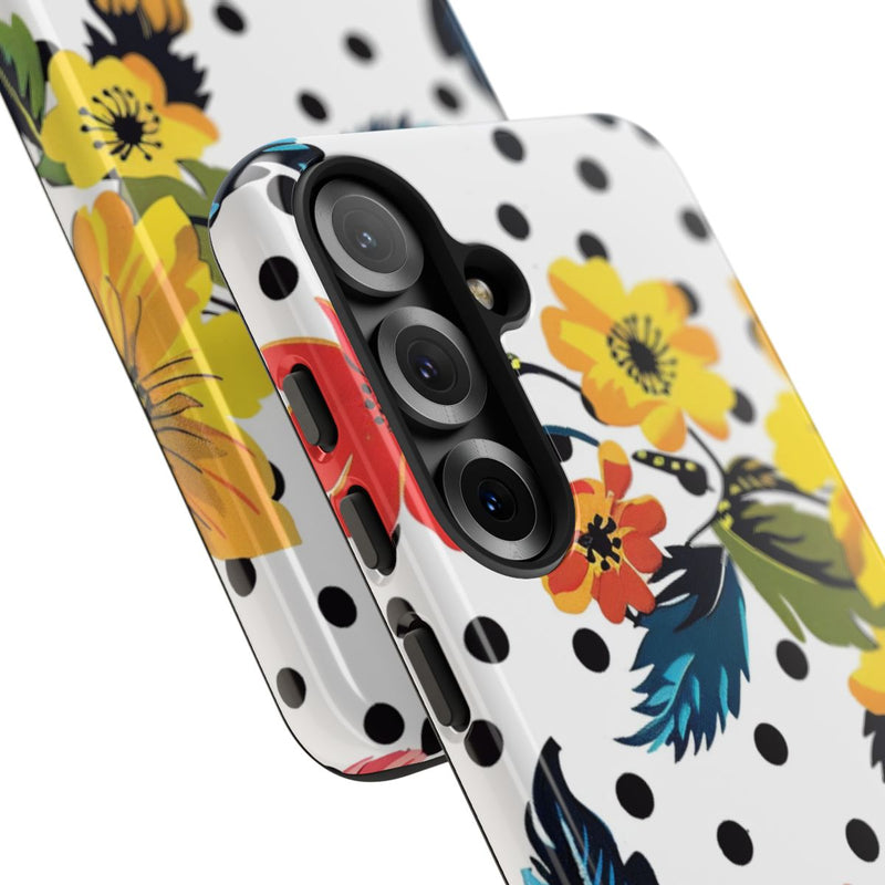 Kleurrijk Bloemenpatroon met Polkadots