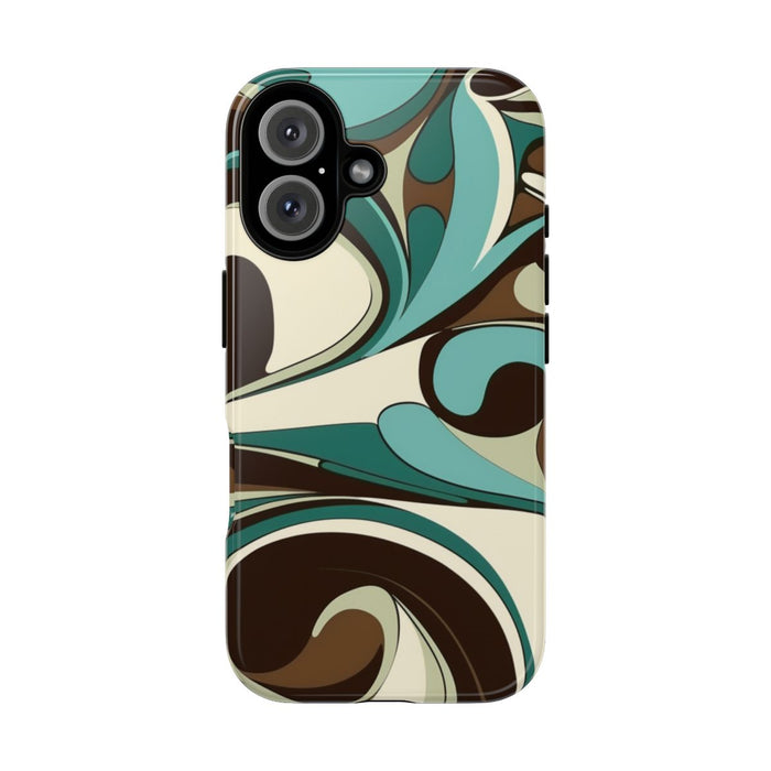 Abstracte Swirl in Teal en Bruin