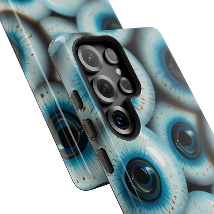 Glanzend Hoesje met Blauw Oogpatroon
