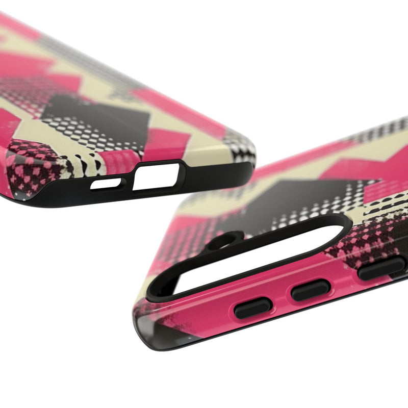 Roze en Zwart Abstract Geometrisch Patroon