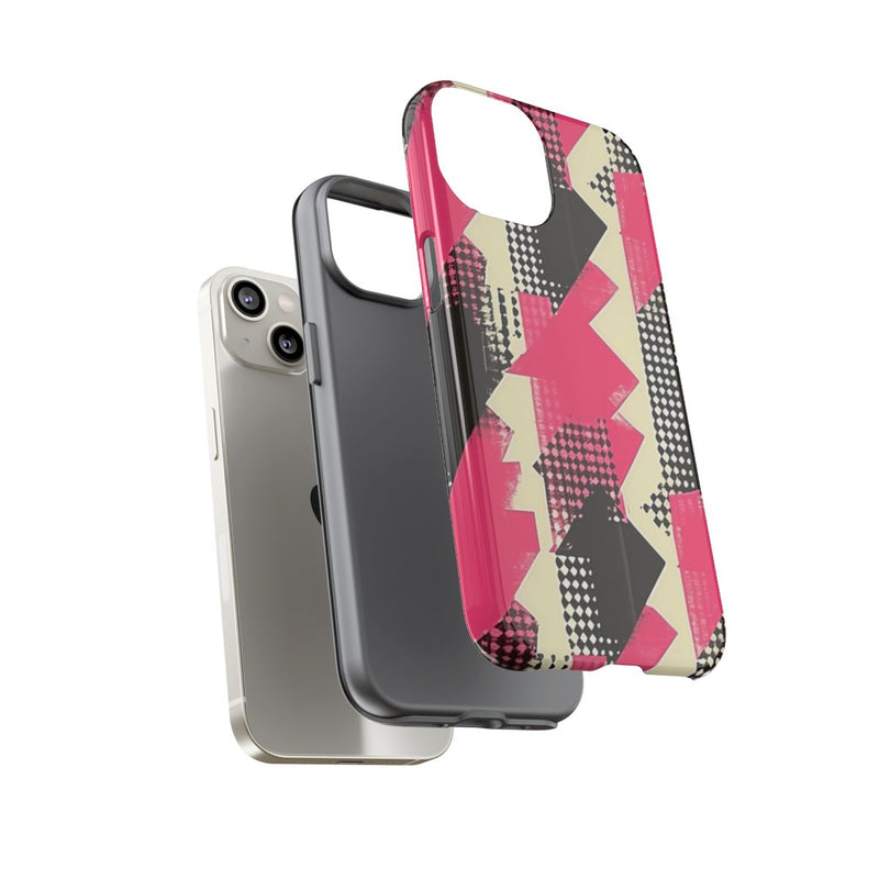 Roze en Zwart Abstract Geometrisch Patroon