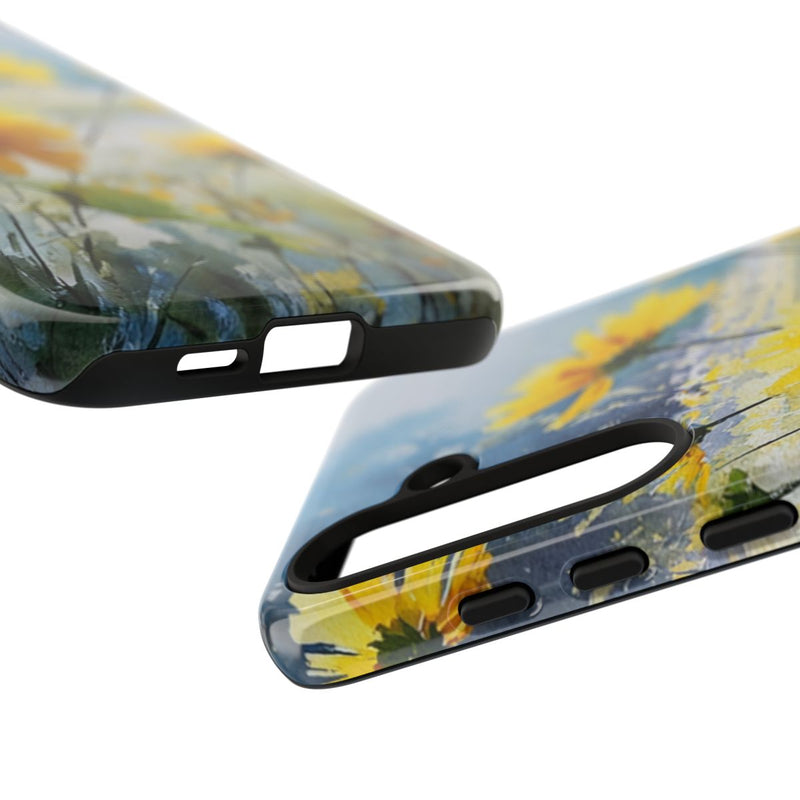 Gele Zonnebloemen in Pastelkleurig Landschap