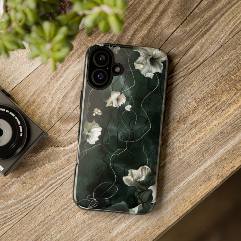 Donkergroene Bloemenranken met Glanzende Afwerking