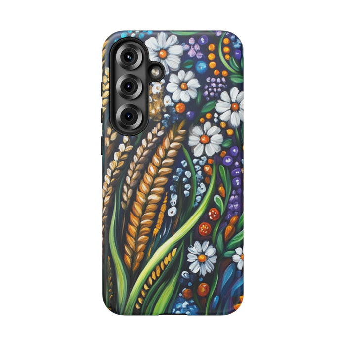 Kleurrijke Bloemen en Gouden Tarwe in Folklorestijl