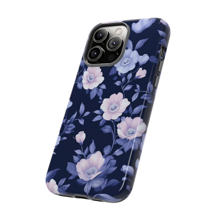 Elegant Blauw-Roze Bloemenpatroon