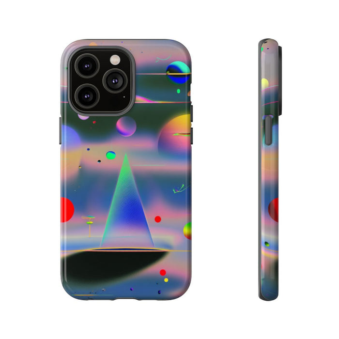 Kleurrijke Geometrische Bollen en Piramide Abstract