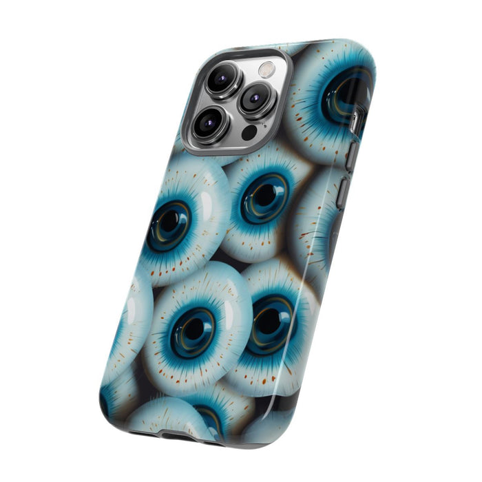 Glanzend Hoesje met Blauw Oogpatroon
