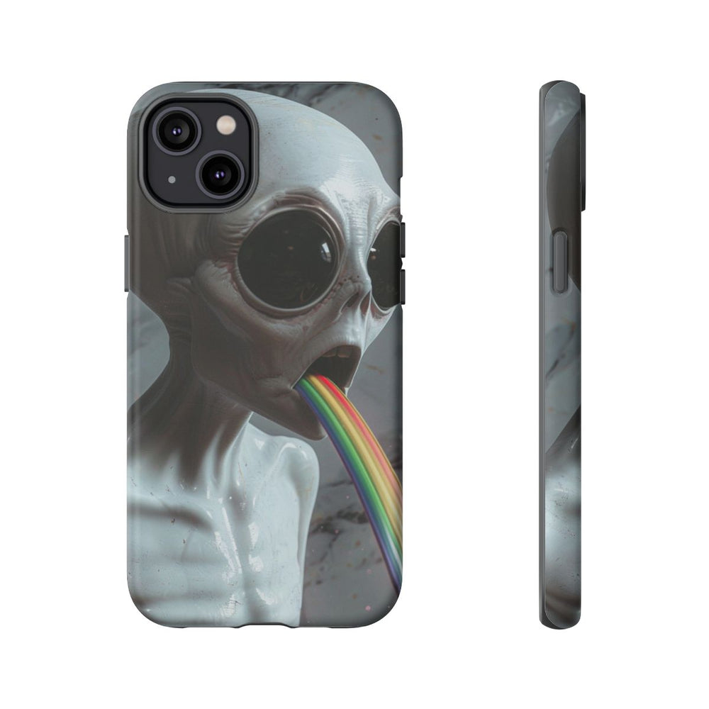 Grijze Alien met Regenboogstraal