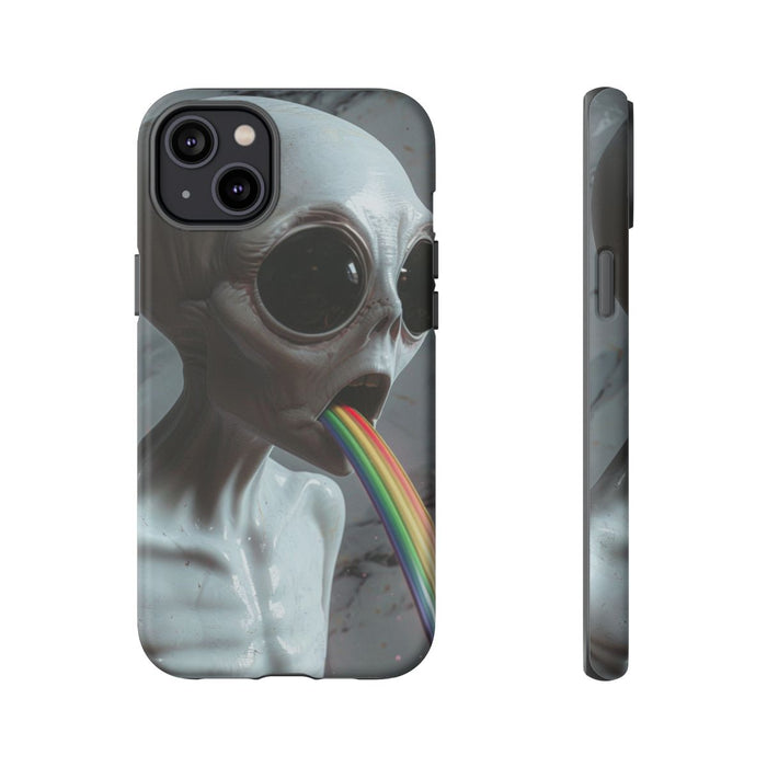 Grijze Alien met Regenboogstraal