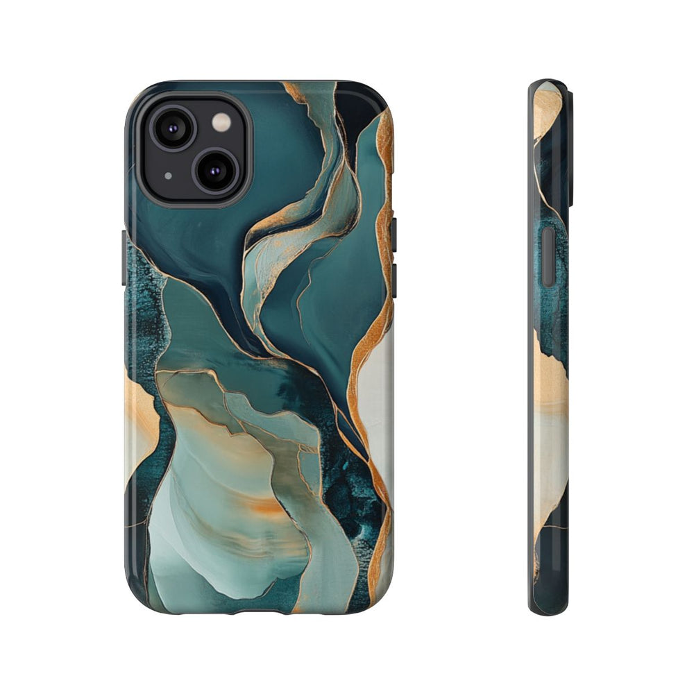 Abstracte Organische Vormen met Gouden Accenten