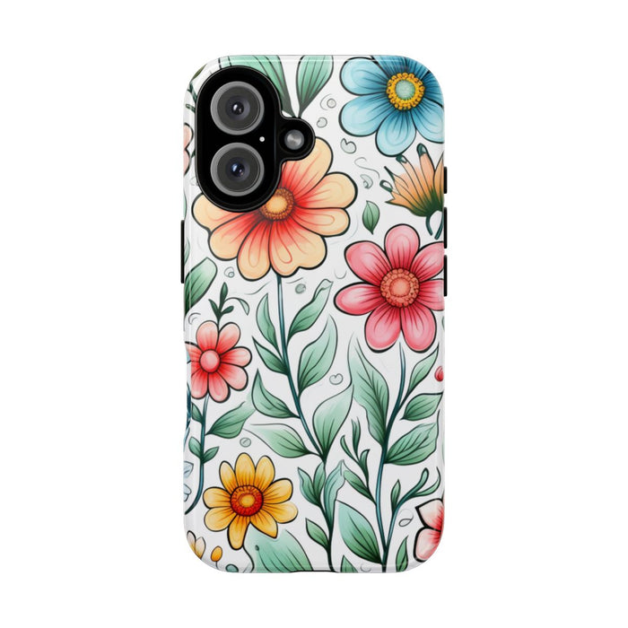 Kleurrijk Bloemenpatroon met Bladeren