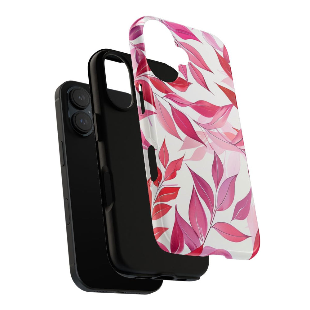 Roze en Rode Bladerenpatroon