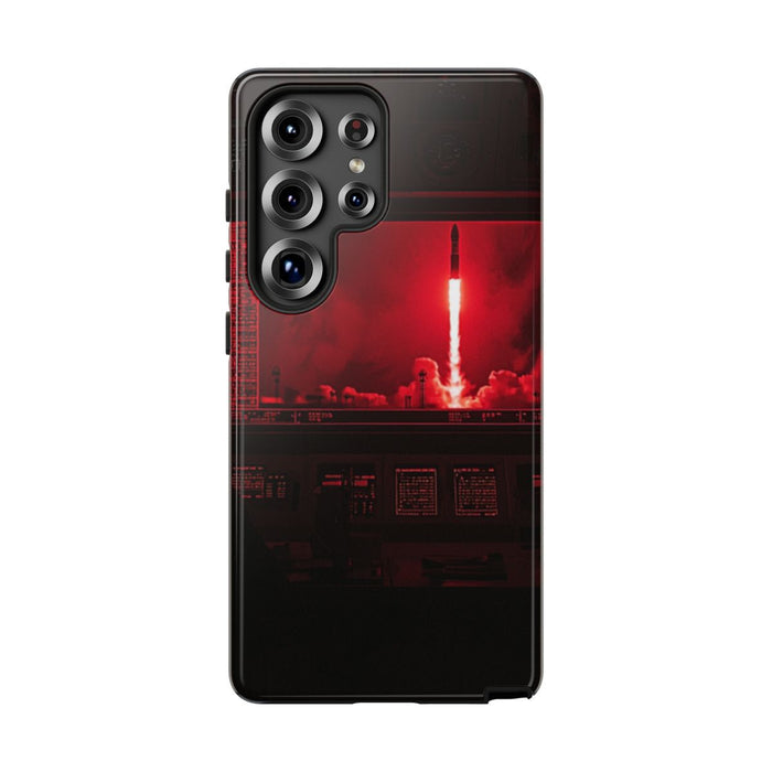 Raketlancering Controlekamer in Rood Licht