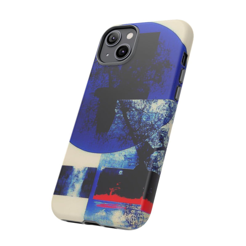 Abstracte Blauwe en Zwarte Geometrische Kunst