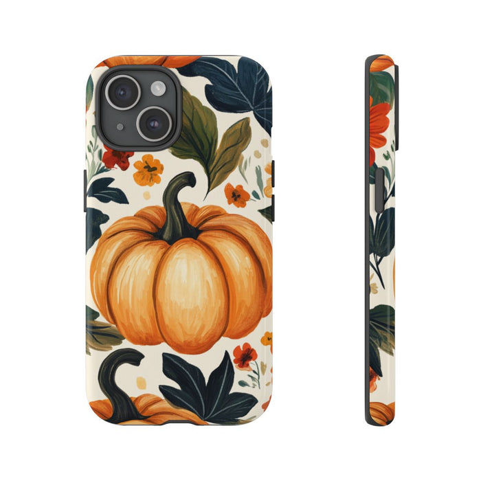 Herfst Pompoen en Bloemenpatroon