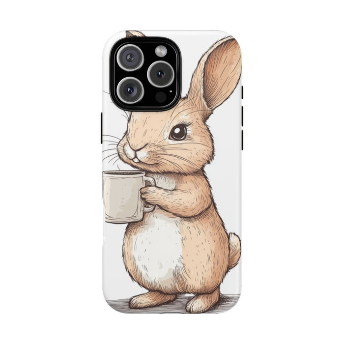 Schattige Bruine Konijn met Koffiemok Illustratie