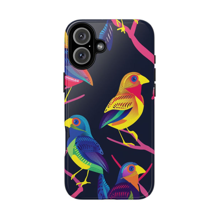 Neonkleurige Vogels op Takken