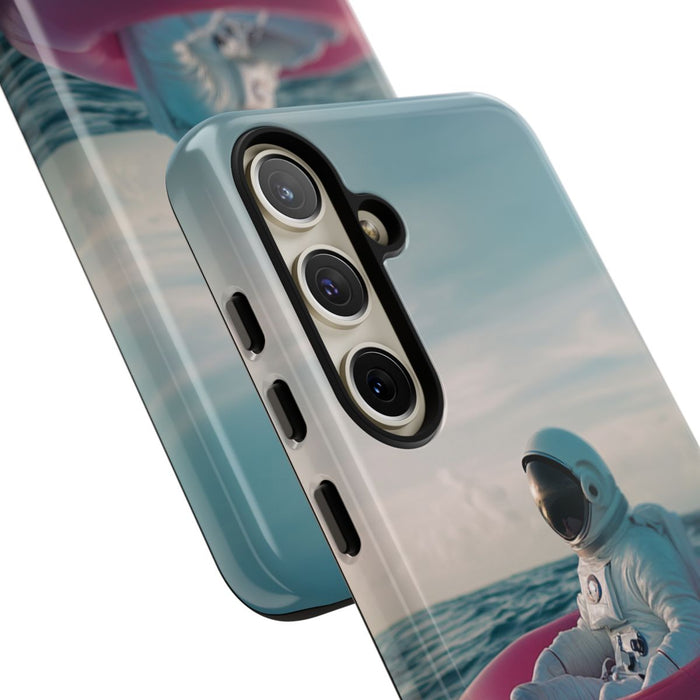 Astronaut op Roze Zwemband