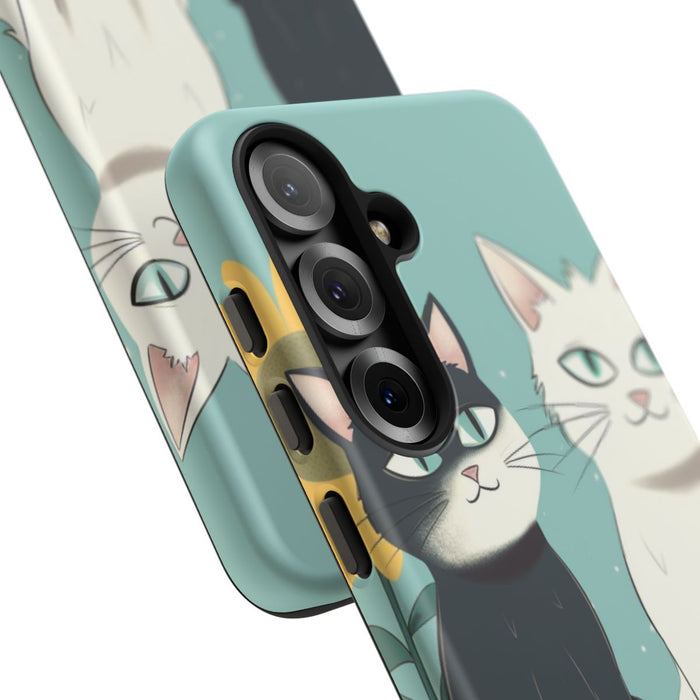Twee Cartoonkatten met Zonnebloem