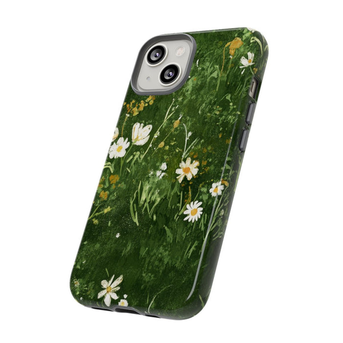 Groene Weide met Witte Bloemen