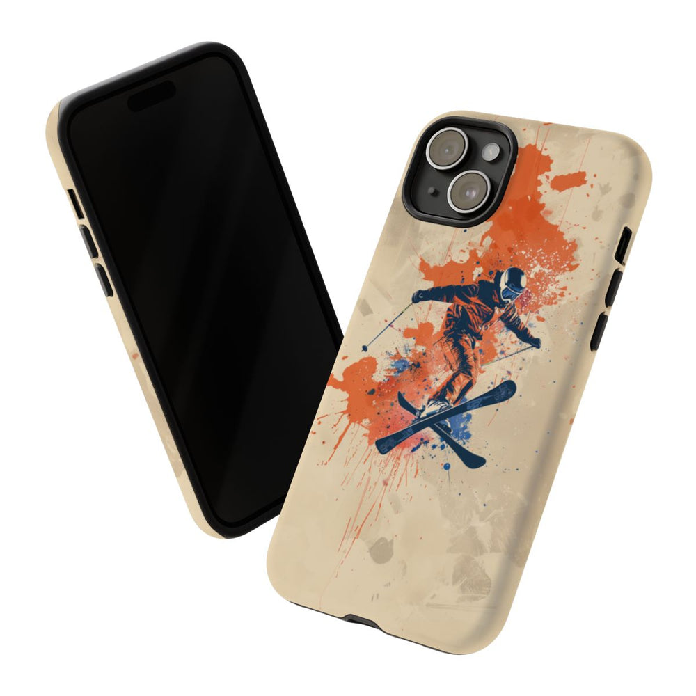 Skiër met Verfspatten