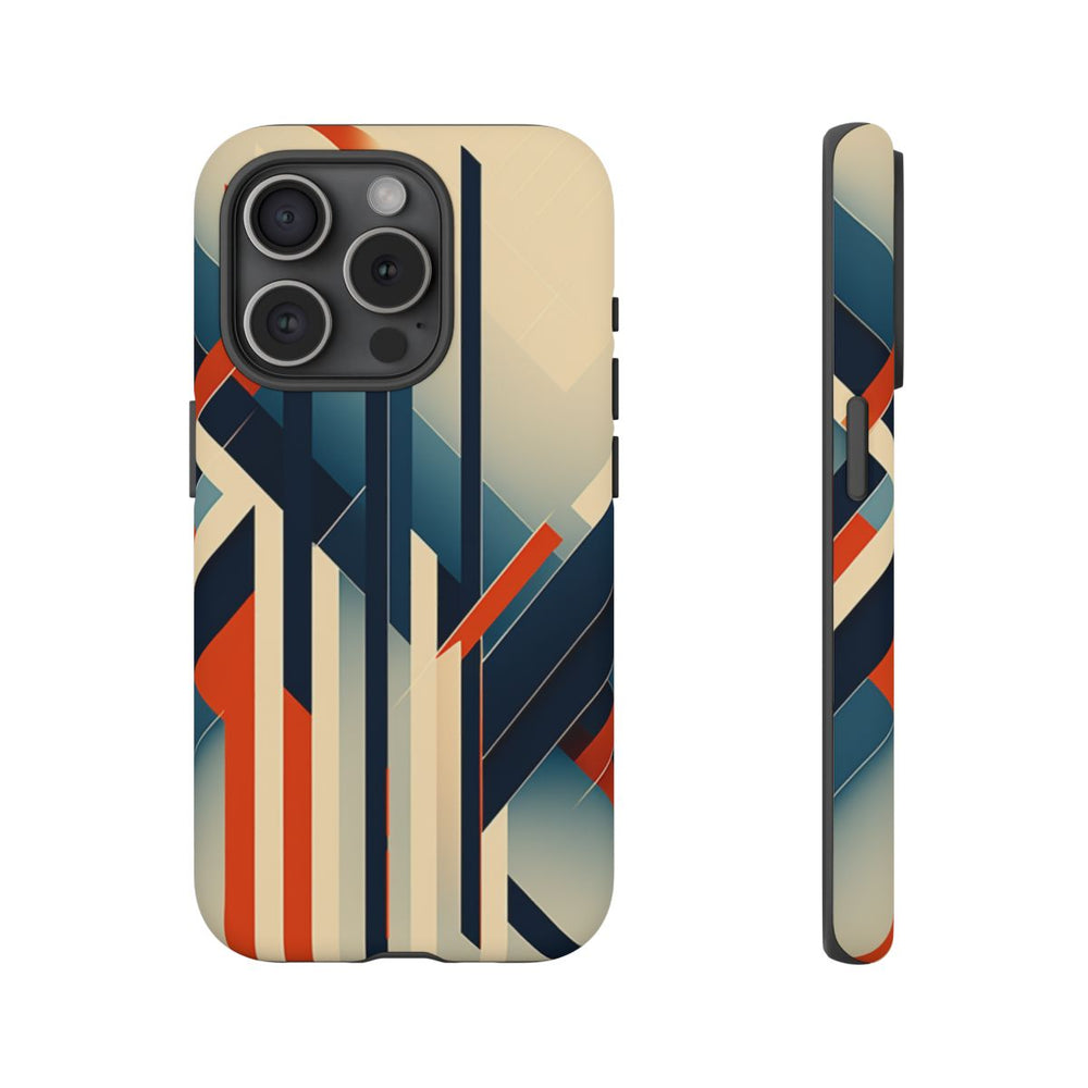 Geometrisch Abstracte Lijnen in Oranje en Blauw