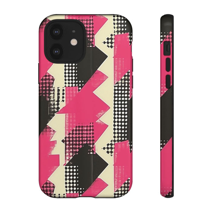 Roze en Zwart Abstract Geometrisch Patroon