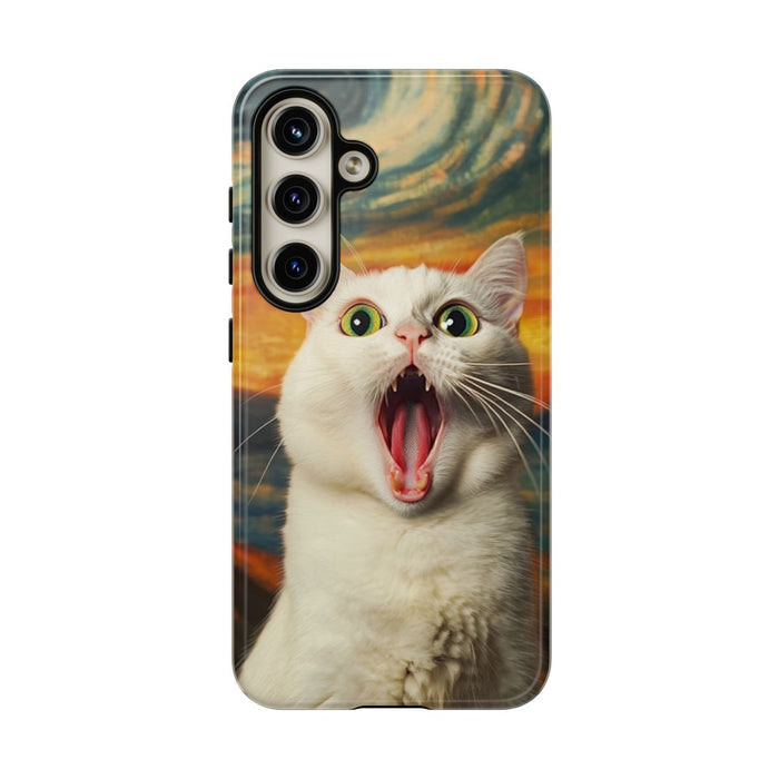 Verbaasde Witte Kat met Groene Ogen