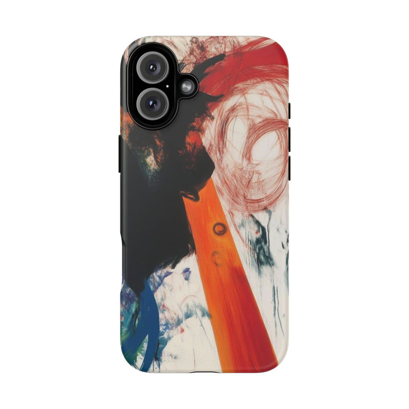 Abstracte Zwarte en Rode Penseelstreken