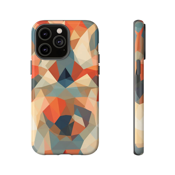 Geometrisch Abstract Patroon in Gedempte Warme Kleuren