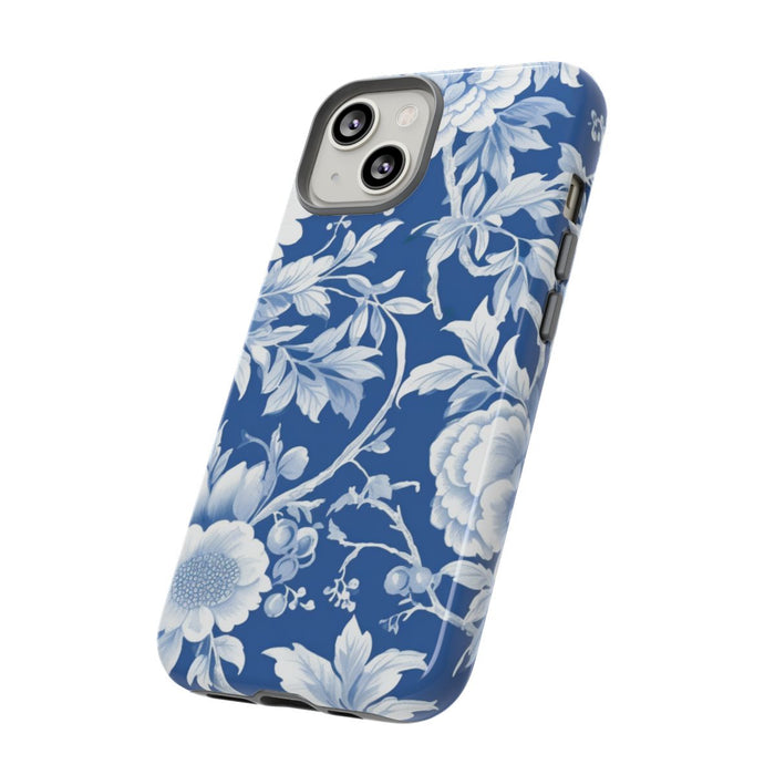 Blauw-Wit Bloemenpatroon